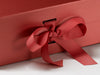 Red A5 Deep Gift Box Sample Ribbon Detail from Foldabox USA
