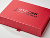 Red Shallow Gift Box with Black Foil Custom Logo