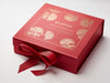 Red Large Gift Box Printed with Custom Gold Foil Design