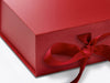Small Red Gift Box Front Ribbon Closure Detail