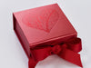 Red Small Folding Gift Box with Custom Tone on Tone Red Foil Logo