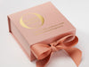 Rose Gold Small Gift Box with Custom Gold Foil Print Design