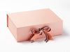 Example of Rose Gold Sparkle Stripe Ribbon Featured on Rose Gold A4 Deep Gift Box