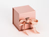 Rose Gold Small Cube Gift Box Supplied with Ribbon