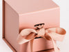 Rose Gold Small Cube Folding Gift Box Sample Ribbon Detail