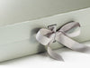 Silver A4 Deep Folding Gift Box Ribbon Closure Detail