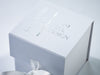 White Small Cube Gift Box with Silver Foil Logo from Foldabox USA