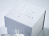 White Small Cube Gift Box with Silver Foil Logo from Foldabox USA