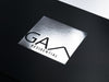 Black Folding Gift Box with Custom Printed Silver Foil Logo to Lid