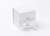 Sample White Small Cube Folding Gift Box with Changeable Ribbon from Foldabox USA
