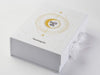 Example of White Folding Gift Box with Custom CMYK Digitally Printed Design to Lid