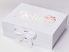 White A4 Deep Gift Box with 2 Colour Custom Printed Design