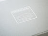 Custom Printed White Logo onto Silver Gray Gift Box