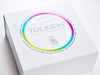 White XL Deep Folding Gift Box with Custom Printed CMYK Design