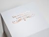 White Folding Gift Box with Custom Rose Gold Foil Logo