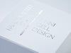 White Folding Gift Box with Custom Silver Foil Logo to Lid