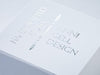 White Folding Gift Box with Custom Printed Silver Foil Design