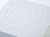 White Gift Box with Deep Custom Debossed Logo to Lid