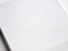 White Gift Box with Custom Debossed Logo to Lid from Foldabox USA