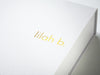 White Luxury Folding Medium Gift Box with Custom Gold Foil Logo