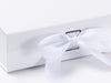 White Medium Ribbon Gift Box Detail from Foldabox USA