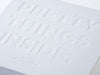 Custom Debossed Design to Lid of White Gift Box from Foldabox USA