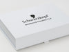 White Luxury Gift Box with Black Custom Printed Logo to Lid