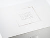 Silver Foil Custom Printed Design to Lid of White Gift Box
