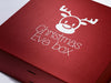 Pearl Red Gift Box with Custom Printed White Logo Design to Lid