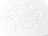 Custom Debossed Logo to Lid of White Gift Box from Foldabox USA