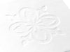 Custom Debossed Logo to Lid of White Gift Box from Foldabox USA
