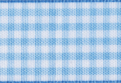 Pale Blue and White Gingham Check Ribbon for Slot Gift Boxes