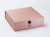 Rose Gold Gift Box with Black Gloss Dome Decorative Closure