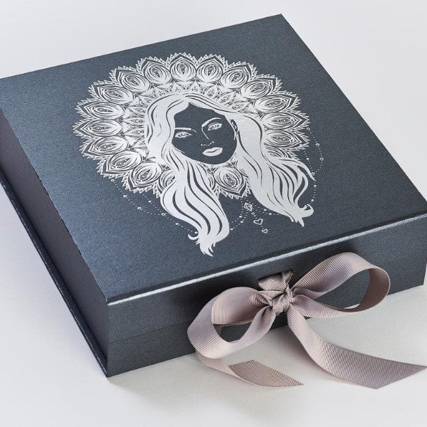 Pewter Luxury Folding Gift Boxes and Hamper Packaging