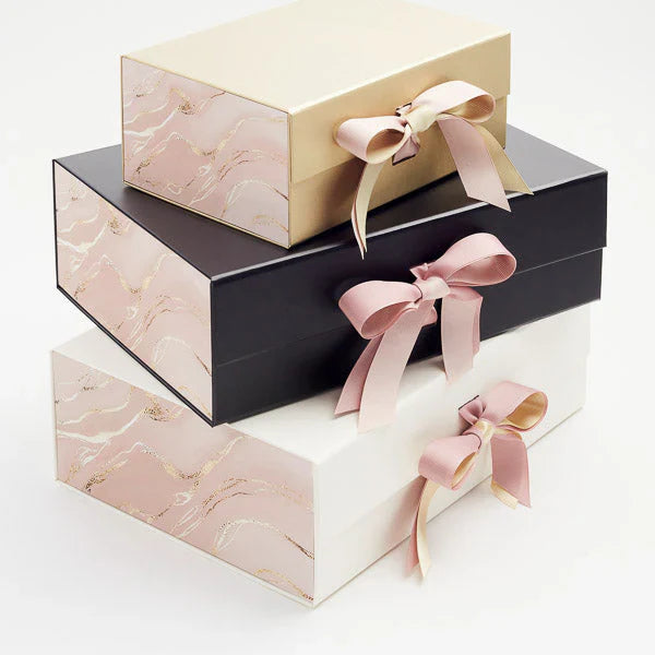 Slot Folding Gift Boxes with Changeable Ribbon