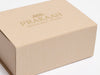 Prakaan Whisky logo in Gold Foil Print on Hessian Linen A5 Deep Gift Boxes No Ribbon