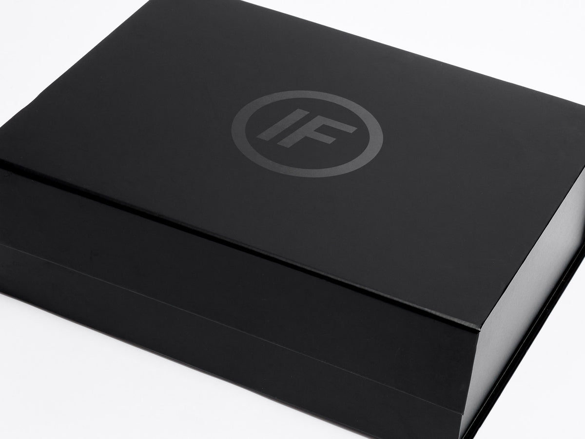 IF Gloss Black Screen Print on Black No Ribbon A4 Deep Gift Box