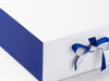 Cobalt Blue Fab Sides® and Ribbon Featured on White Gift Box