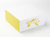Lemon Yellow Double Ribbon Featured with Lemon Yellow FAB Sides® on White XL Deep Gift Box
