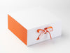 Orange FAB Sides® and Ribbon Featured on White XL Deep Gift Boxes