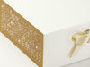 Sample Gold Snowflakes FAB Sides® Featured on Ivory XL Deep Gift Box Close Up