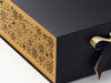 Sample Gold Snowflakes FAB Sides® Featured on Black XL Deep Gift Box Close Up