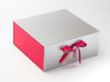 Hot Pink FAB Sides® Featured with Double Hot Pink Ribbon on Silver XL Deep Gift Box