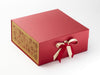 Gold Snowflakes FAB Sides® Featured on Red XL Deep Gift Box with Gold Sparkle Double Ribbon