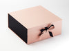 Black Matt FAB Sides® Featured with Black nSatin Double Ribbon on Rose Gold XL Deep Gift Box