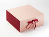 Claret FAB Sides® Featured with Beauty Double Ribbon on Rose Gold XL Deep Gift Box