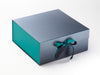 Jade Green FAB Sides® Featured with Jade Double Ribbon on Pewter Gift Box
