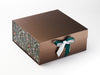 Sample Hunter Green Ribbon Featured with Mistletoe FAB Sides® on Bronze Gift Box