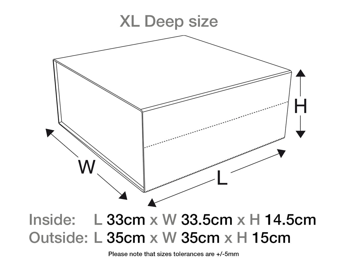 Navy XL Deep Gift Box Assembled Size in Centimeters