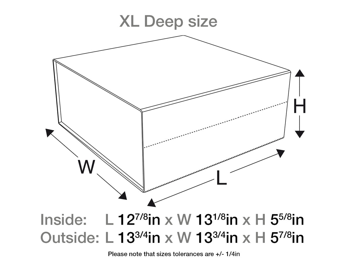 Navy XL Deep Gift Box Assembled Size in Inches
